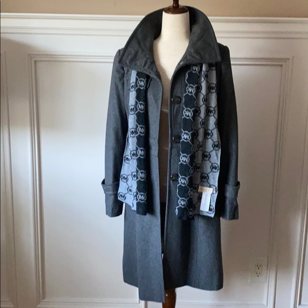 Kenneth Cole Wool Trent Coat/ Michael Kors Scarf